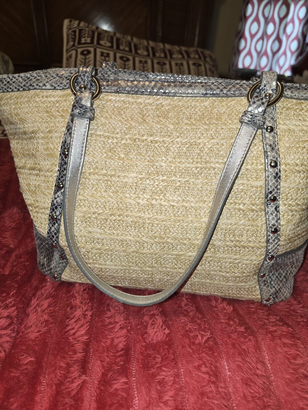 Coach Straw Tote - Picture 2 of 9